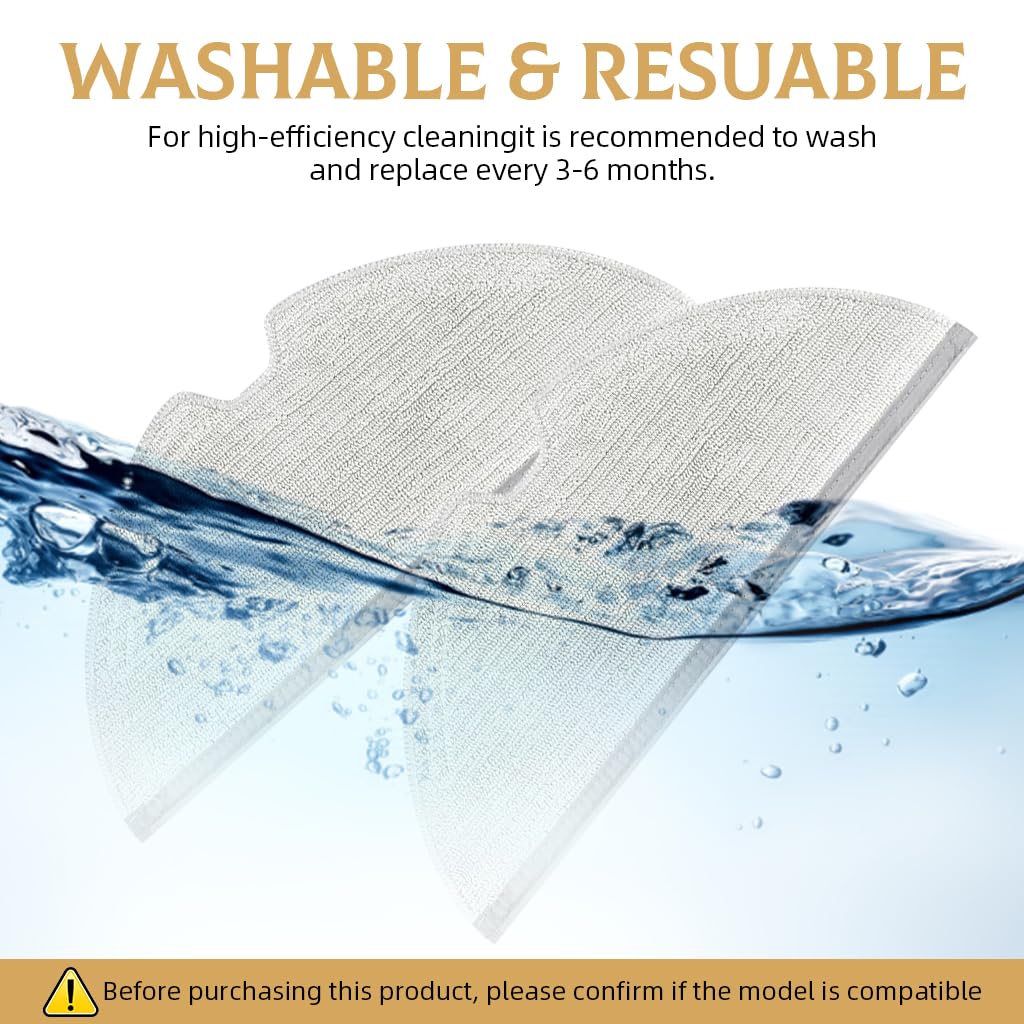 HASTHIP Mop Cloth Replenishment Kit for Dreame D9 L10 Pro Series featuring 4pcs Washable Microfiber Pads