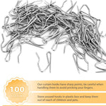 HASTHIP Curtain Hooks for Pleated Drapes featuring Uniform Pleat Design and 100Pcs Set | 1.25 in Heavy Duty Hooks