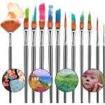 HASTHIP Artist Paint Brush Set for Acrylic and Oil Painting with 16pcs Nylon Bristles | Brush Storage Bag for Beginners and Professionals