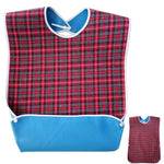 HASTHIP Adult Bibs for Elderly with Waterproof Anti Oil Design 78 x 44cm | Reusable Red Dining Protector