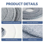 HASTHIP® 4Pcs Microfiber Mop Pads 9.84 Inches Round High Absorbent Microfiber Mop Pads Replacement for Rotary Mop Wet Dry Use Microfiber Mop Pads, Compatible Most Round Spin Mop & Bucket.