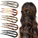 HASTHIP® 5 Piezas Horquillas Francesas para el Cabello,Pinzas Acrílicas en Forma de U,Pasadores Duraderos para Moños Accesorios de Pelo Elegantes Mujeres y Regalo Perfecto