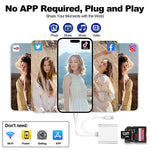 for iPhone SD Card Reader Multi Devices SD Card Reader Supports TF/SD Cards OTG Card Reader Travel Portable Memory Card Reader for Phone, Tablet