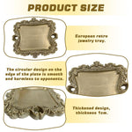 HASTHIP Jewelry Tray Organizer for Dresser featuring Embossed Resin Edge and Retro Metallic Finish 4.92x4.45 in