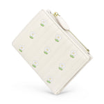 HASTHIP® Cartera pequeña para mujer, portafolio delgado de cuero vegano con monedero con cierre, RFID, ligera y compacta, ideal para viajes y uso diario - Blanco