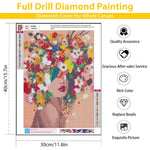 Diamond Painting Kit for Adults & Kids, 12x16inch DIY Canvas Flowers Painting Kits, Very Suitable for Home Leisure and Wall Decoration, Gift for Kids and Adults