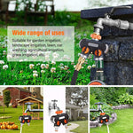 Splitter 2 Way for Tap and Splitter Garden Irrigation, Aluminum Alloy and ABS 3 Way Valve, 3/4 inch and 1/2 inch Water Tap Connectors