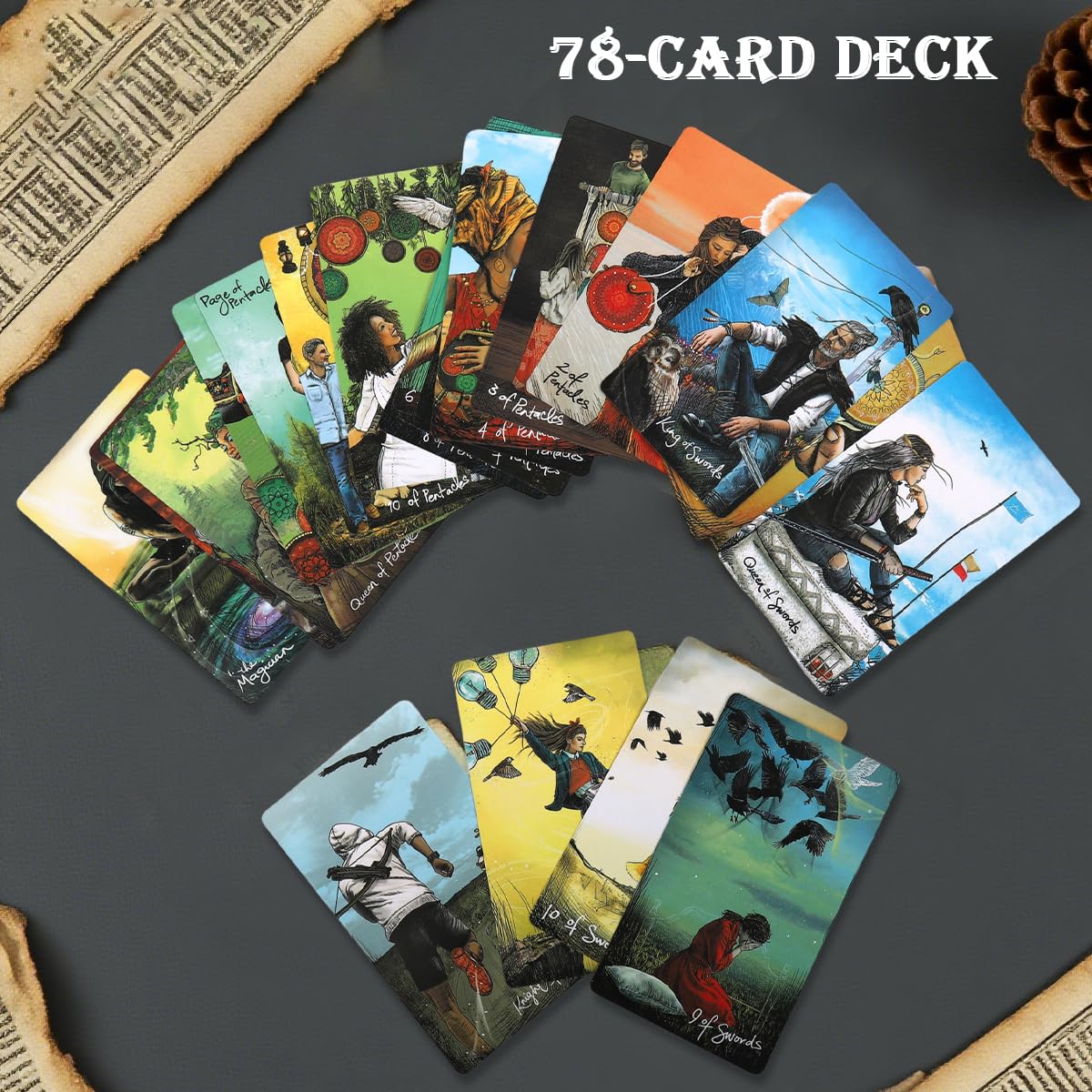 HASTHIP 78PCS Tarot Cards Deck with Beautiful Illustrated Guidance Cards