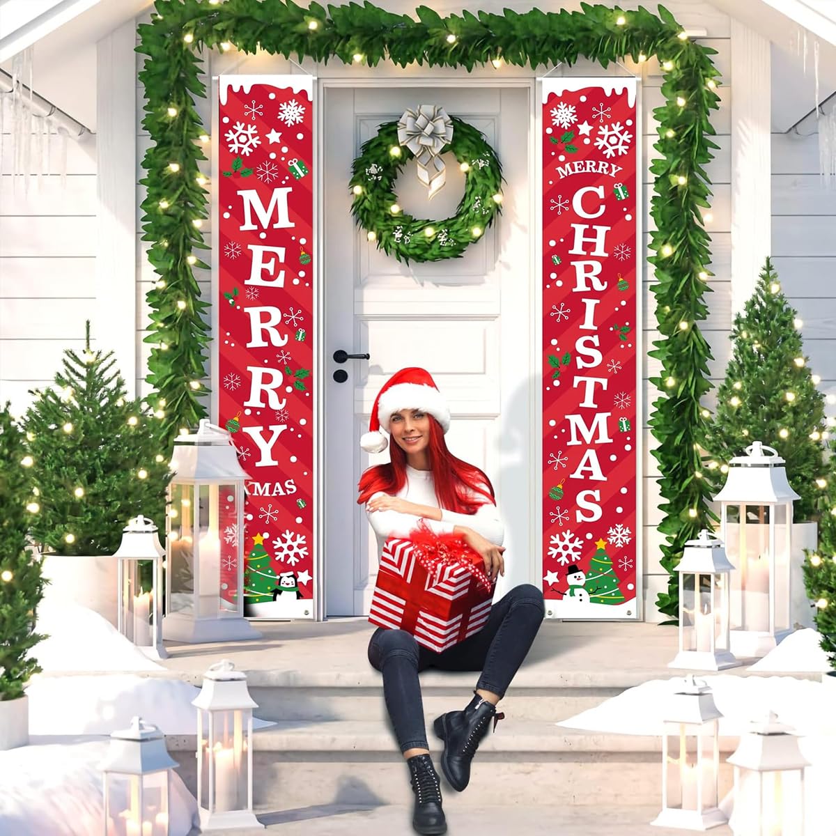HASTHIP Christmas Decorations for Door and Wall featuring 5.9ft Hanging Banner | Oxford Cloth