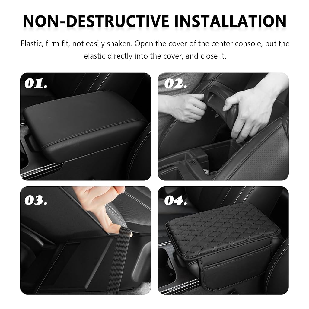 HASTHIP® Car Center Console Armrest Cover Pad Fashion PU Leather Car
