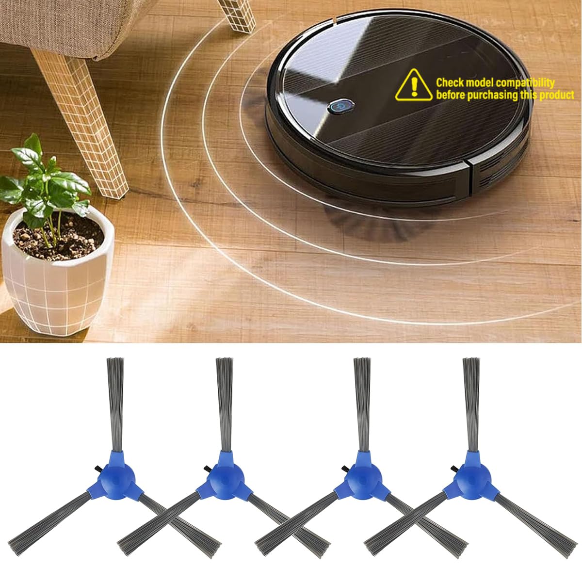 HASTHIP Replacement Side Brushes for Eufy RoboVac 11S 30 15C | Set of 4 Easy Install Parts