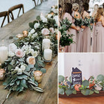 HASTHIP Artificial Eucalyptus Leaves for DIY Wedding and Party Decor 400pcs | Silk Green Petals 1.97x2.95 in