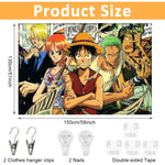 HASTHIP Anime Tapestry for Bedroom and Living Room featuring Monkey D Luffy Group | 51x59 in Polyester Wall Decor with Installation Accessories