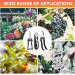HASTHIP Gardening Scissors Set for Trimming and Pruning with Spring Mechanism | 3Pcs Alloy Steel Tools Featuring Safety Lock