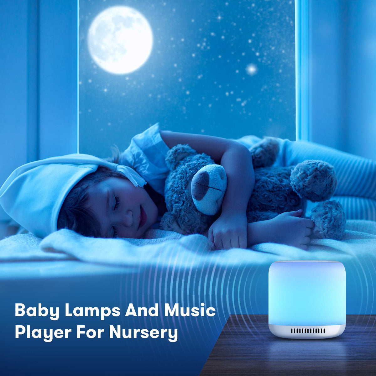 HASTHIP White Noise Machine for Sleep Aid with 34 Soothing Sounds & 9 Color LED Light | 1800mAh Battery and Timer Function