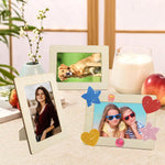 HASTHIP Wooden Photo Frame Kit for DIY Crafts with 6 Frames and 30 3D Decals | Eco Wood