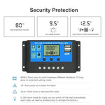 20A 12V/24V Solar Charge Controller Solar Panel Controller Intelligent Regulator with Dual USB Port 5V Light Timer Control LCD Display