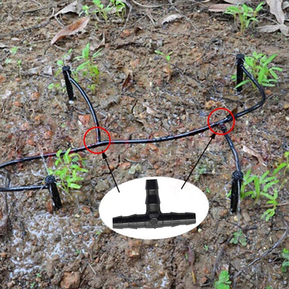 HASTHIP Plants Drip Irrigation Kit for Gardens and Lawns with 200 Piece 1/4 Inch Connectors