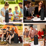 HASTHIP Wine Bottle Gift Bags Set for Gifting and Parties featuring Snap Button Closure and PU Leather Design
