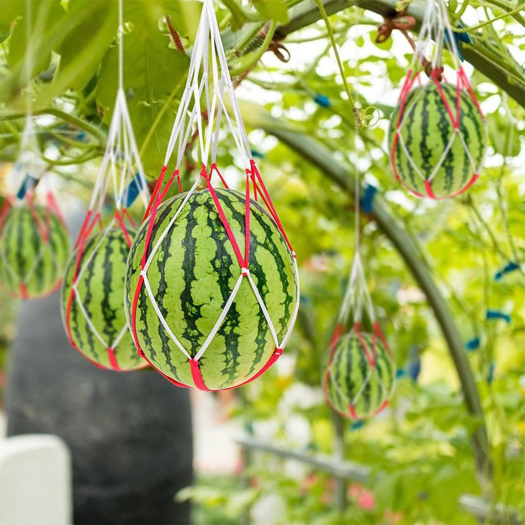 Watermelon Hanging Nets - Reusable Melon Hammocks With Loops For Garden Fruit Support