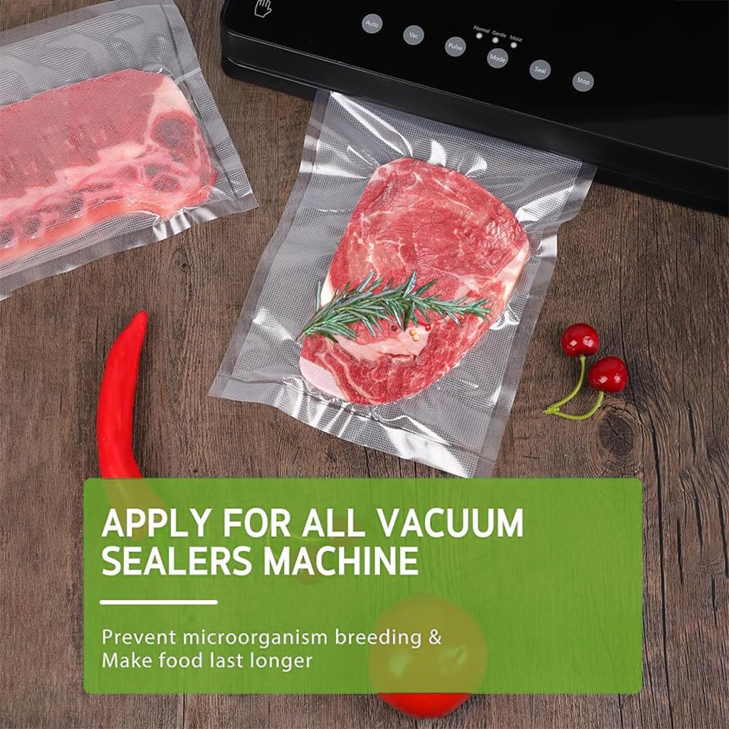 HASTHIP Vacuum Sealer Bags for Food Storage with Double Sided Airtight Design | 4 Rolls 11x20ft and 8x20ft BPA Free