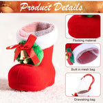 HASTHIP Christmas Stockings for Xmas Tree Hanging Decor 12Pcs 5x6 cm with Drawstring Mesh Liner