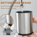 HASTHIP® Utensil Holder 360°Rotating Kitchen Cutlery Holder 3-Compartment Stainless Steel Utensil Holder Countertop Utensil Holder Kitchen Organizer Dinning Table Utensil Holder