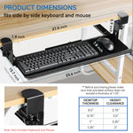 Used Keyboard Stand with Mouse Mat, Pull Out Keyboard Rack, Keyboard Tray Under Desk, Nail-Free Installation Drawer Style Keyboard Rack Clamp Mount Pull Out Keyboard Holder for PC/Office Desk