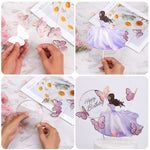HASTHIP Cake Decoration Items Set for Birthday Cakes with 56Pcs Butterfly Toppers | Purple Decor for Girls Party