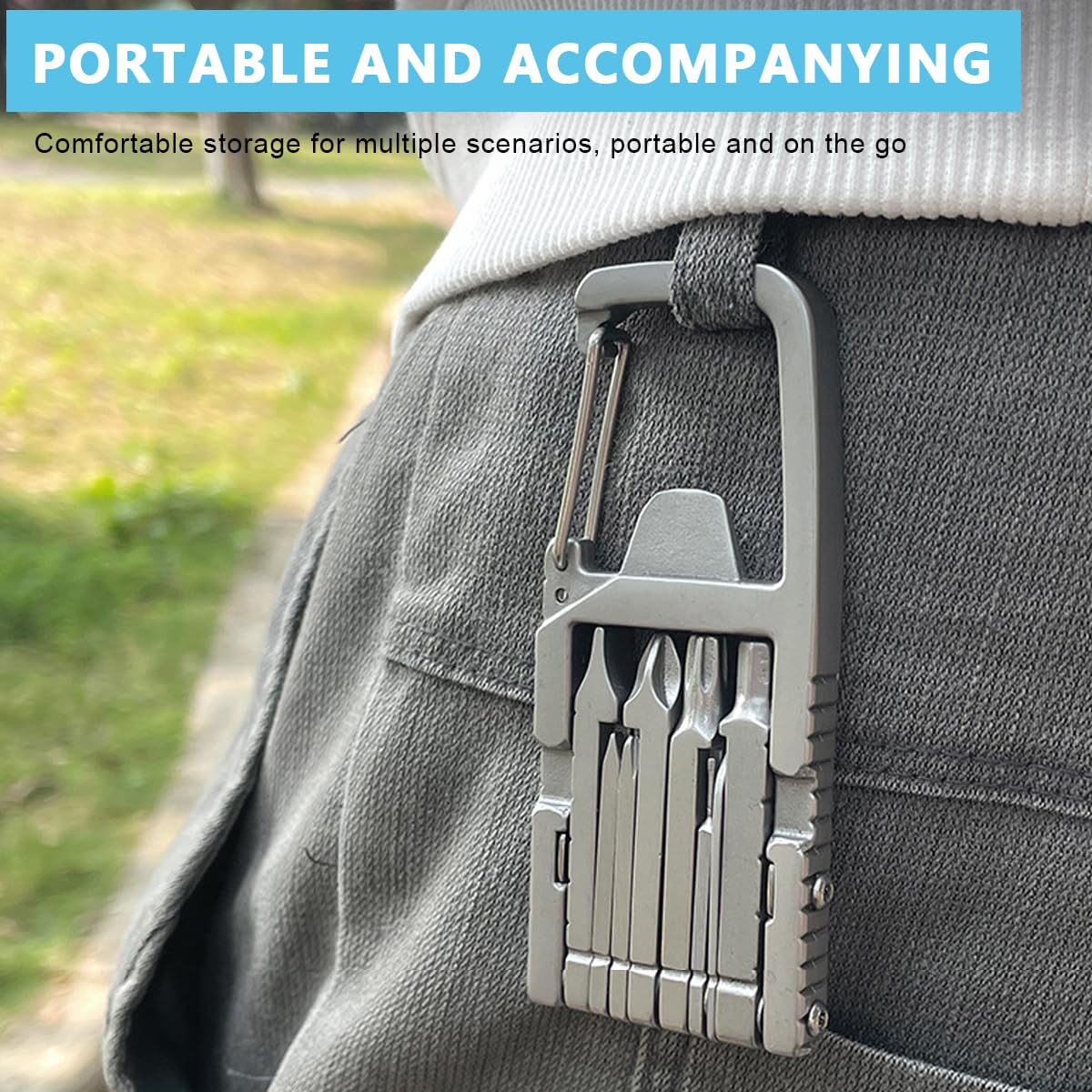 HASTHIP Keychain Multi Tool for Everyday Repair with 12 in 1 Functions and Lock Design | Stainless Steel Pocket Gadget