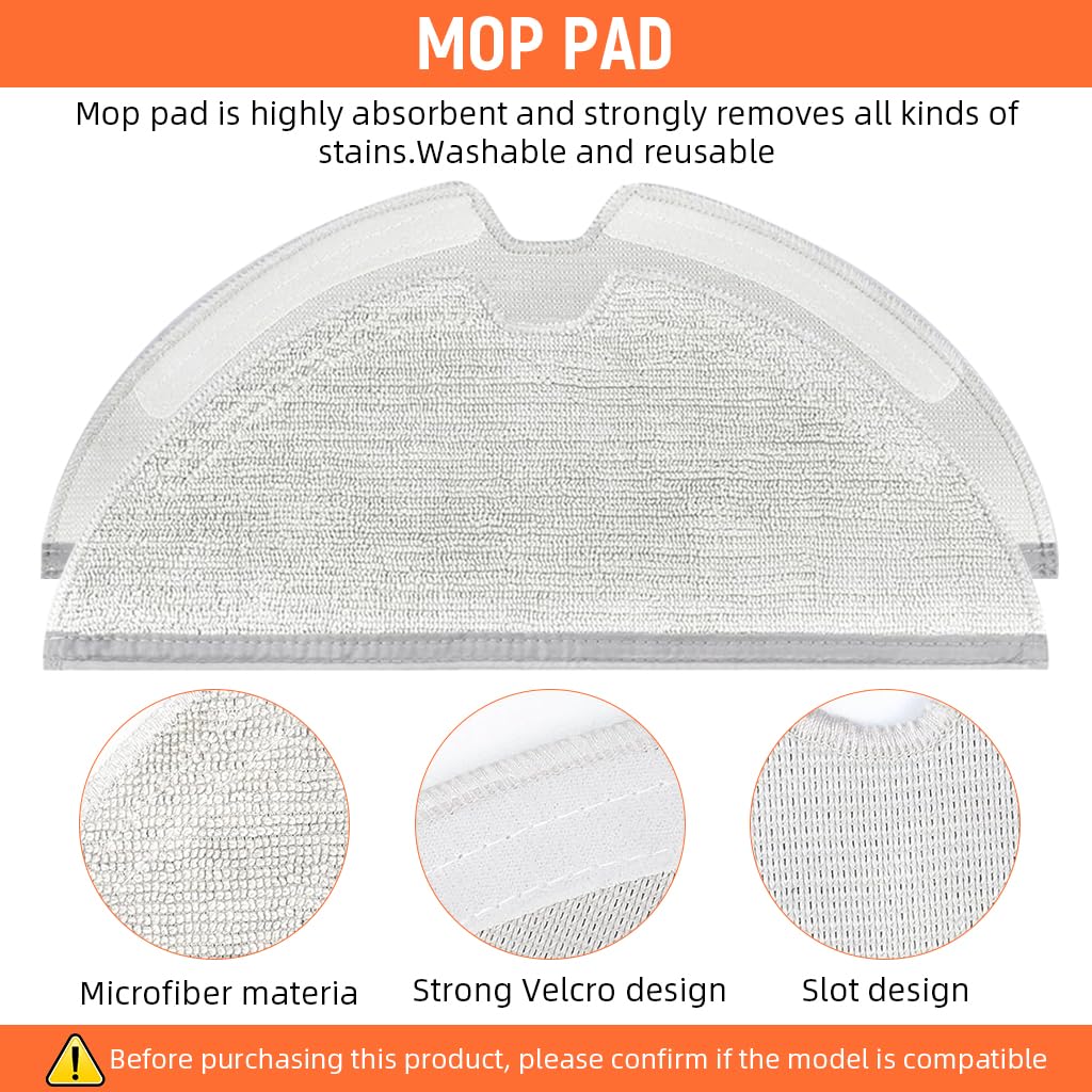 HASTHIP Replacement Vacuum Cleaner Accessories for Dreame D9 Max with 8 Piece Set | Includes Main and Side Brushes Filters and Mop Cloths