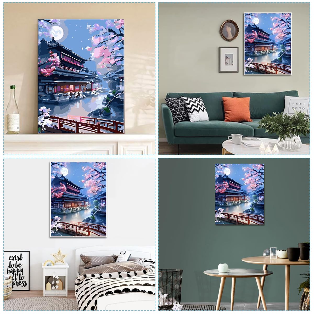 HASTHIP Paint by Number for Adults with Brushes and Acrylic Colors 40 x 50cm Canvas | DIY Wall Art Kit