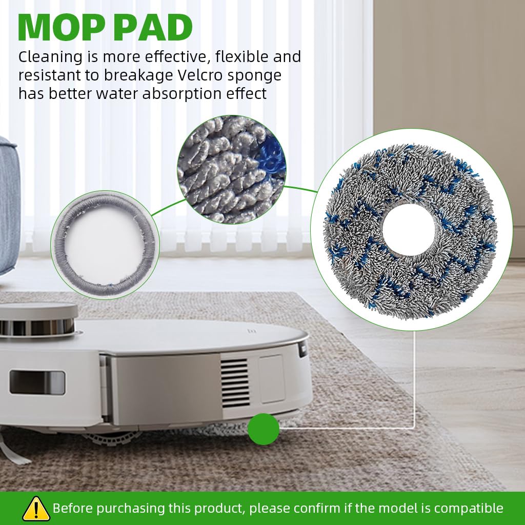 HASTHIP Replacement Accessories for Ecovacs Deebot T20 Omni and Pro | 10Pcs Kit with Side Brushes, Mop Pads, Filters and Dust Bags