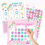 HASTHIP® 10pcs Potty Training Stickers Chart, Cartoon Unicorn Theme Toilet Training Reward Chart Potty