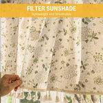 HASTHIP Kitchen Short Curtain for Cafe and Restaurant featuring Textured Striped Semi Sheer Fabric W52 x L18 in