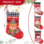 HASTHIP Christmas Stockings Set for Tree and Home Decor with 4 Designs | Santa Reindeer Snowman Style