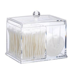 HASTHIP® Cotton Swab Storage Box Acrylic Organizer with Lid,Multi-Purpose Clear Bathroom Canister for Cotton Balls,Pads Qtip Holder Cosmetic Storage Container for Bathroom Vanity and Makeup