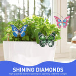 HASTHIP® Diamond Painting Kit, 18x12x2cm Butterfly Diamond Painting Kits, 5D Diamond Painting Kit for Adults & Kids, Suitable for Flower Pots, Green Pots, Home Leisure and Wall Decoration