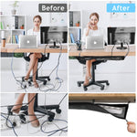 HASTHIP Under Desk Organizer Mesh Net for Cable Management featuring Six Drawstrings and 20x10 in Nylon Storage | Ideal for Home Office