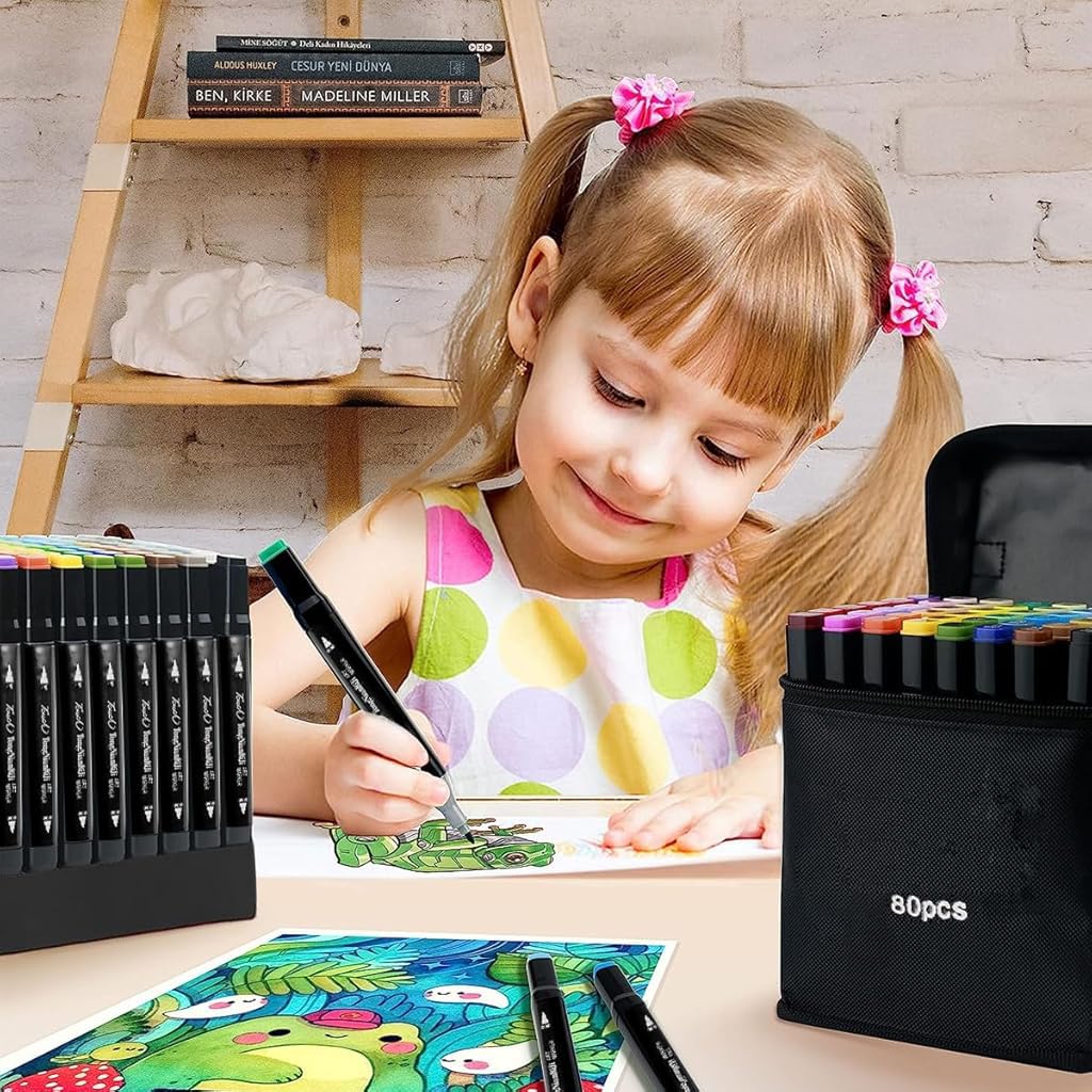 HASTHIP Paint Pens for Rock Glass and Wood Painting with 12 Oil-Based Quick-Dry Colors | Waterproof Permanent Markers