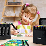 HASTHIP Paint Pens for Rock Glass and Wood Painting with 12 Oil-Based Quick-Dry Colors | Waterproof Permanent Markers