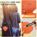 HASTHIP Guitar Pick Holder Case for 32 Picks with Capo Slot in PU Leather | Compact Storage