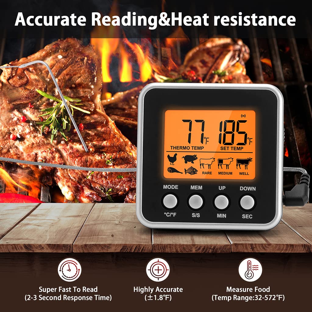 HASTHIP Digital Kitchen Timer for Cooking and Study with 80–90dB Alarm | Manual Winding Design