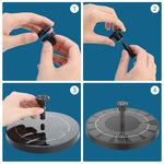 HASTHIP Solar Water Fountain for Garden with 6 Nozzles and 1.5W Pump | Bird Bath Pond Use