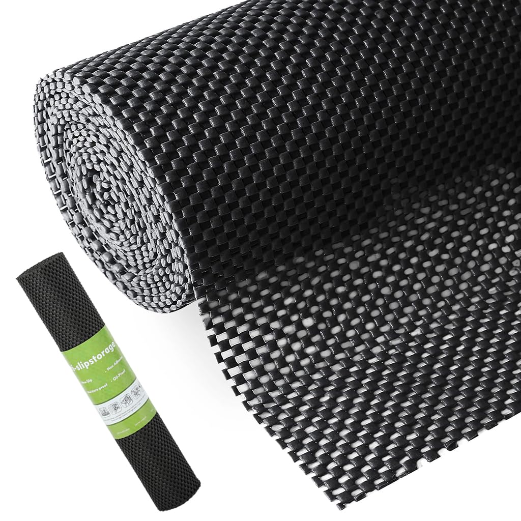 HASTHIP PVC Shelf Liner 40cm x 300cm for Fridge and Kitchen Shelves featuring Checked Anti Slip Waterproof Design