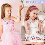 HASTHIP® Mermaid Kids Jewellery Set, Necklace Bracelet for Girls Kids, Jewellery Set for Kids, Mermaid Princess Crown, Earrings and Ring for Girls Birthday Dress up Party, Gift for 5-12 Years Old