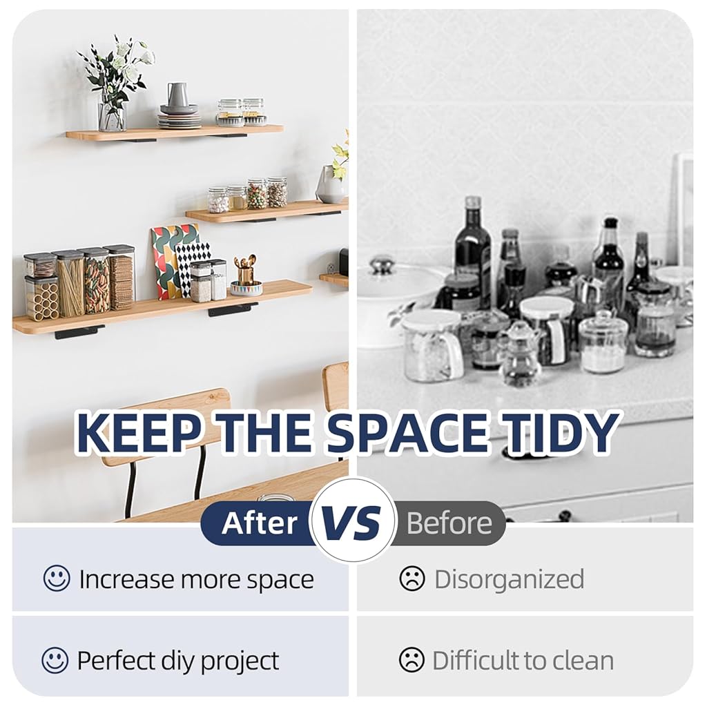 HASTHIP® Paquete de 2 soportes para estantes flotantes