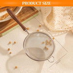 HASTHIP® Mesh Strainer for Kitchen, Colander Skimmer 304 Stainless Steel with Wooden Handle, Sieve Sifters for Food, Tea, Rice, Oil, Noodles
