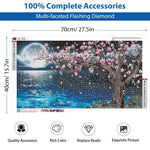 HASTHIP Diamond Painting Kit for Adults with Full Drill Crystal Rhinestones 27.5 x 15.7in | Lake Moon DIY Wall Art Decor