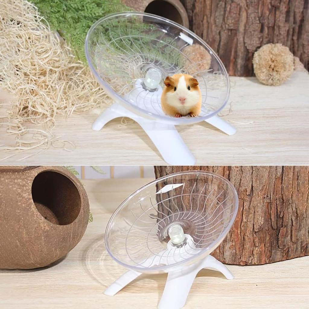 HASTHIP® Silent Hamster Wheel 7'' Flying Saucer Exercise Wheel for Small Pets, Anti-Slip Stable Stand, Noise-Free Running Toy for Hamsters, Gerbils, Mice, Hedgehogs, Rabbits (18 cm)